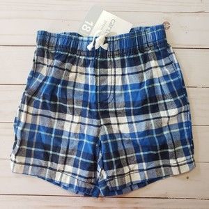 NEW - Carter's blue plaid shorts - 18 months